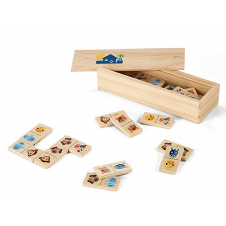 Domino infantil animalitos en madera