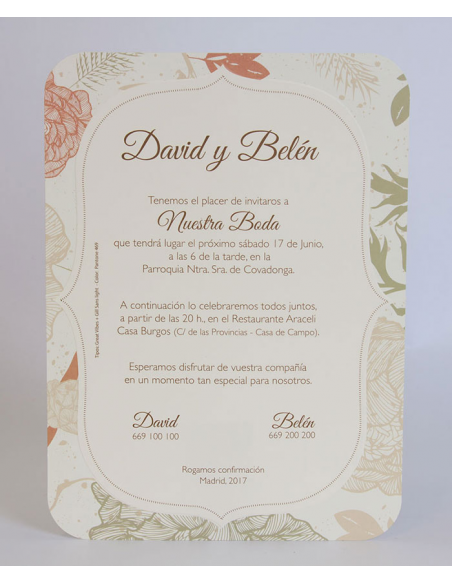Invitación boda Edima Bouquet 703