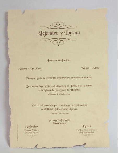 Invitación boda Edima Pergamino 249