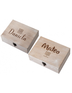 Caja personalizada para recuerdo de Primera Comunión en madera