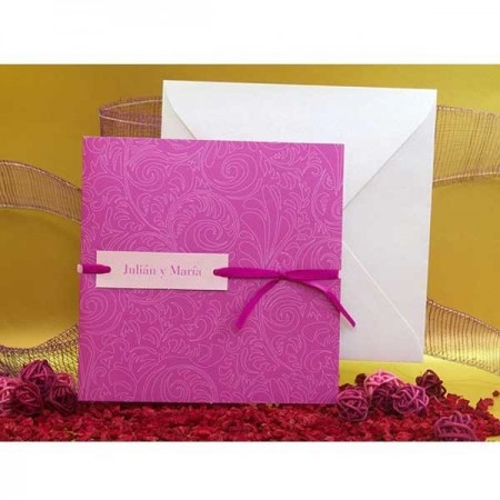 Invitación para boda en tonos rosas