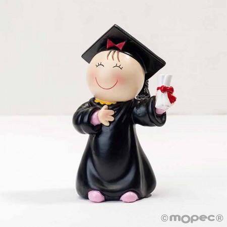 Figura chica graduación, para pastel