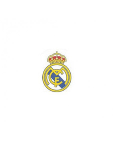 Tarta de nubes y chuches de 3 pisos, con oblea del escudo del Real Madrid