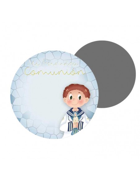Imán para comunión niño con vela