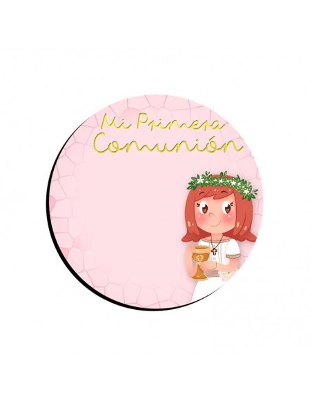 Imán para comunión, niña con cáliz