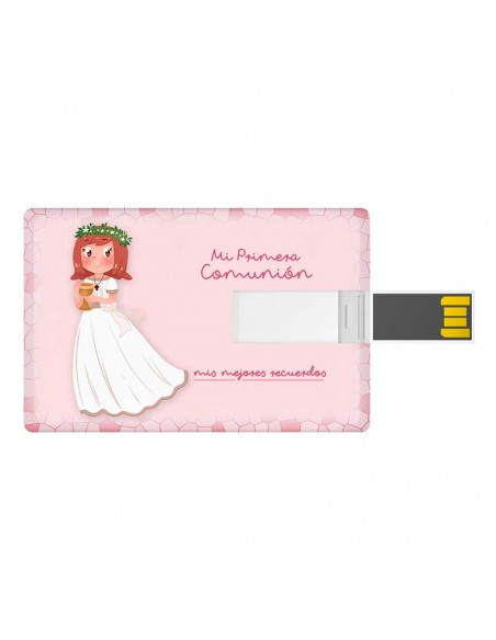 Tarjeta USB, 16 GB, niña con sonrosada con Cáliz