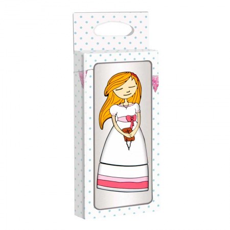 Memoria USB, 4 GB, con forma de niña con rosario y biblia