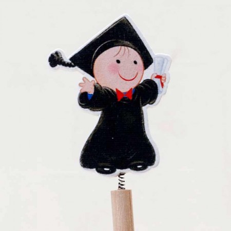 Detalle de la figura de Pit, unido al lápiz por un muelle