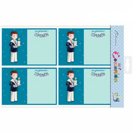 Pack 20 invitaciones para Comunión, niño con cirio