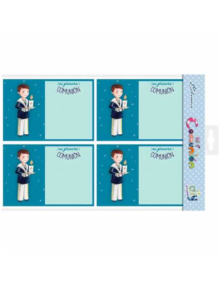 Pack 20 invitaciones para Comunión, niño con cirio