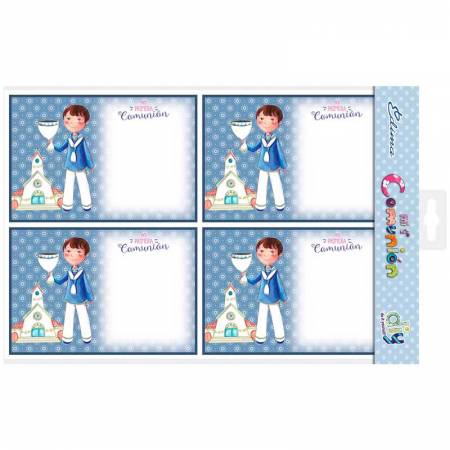 Pack 20 invitaciones Primera Comunión niño con Cáliz