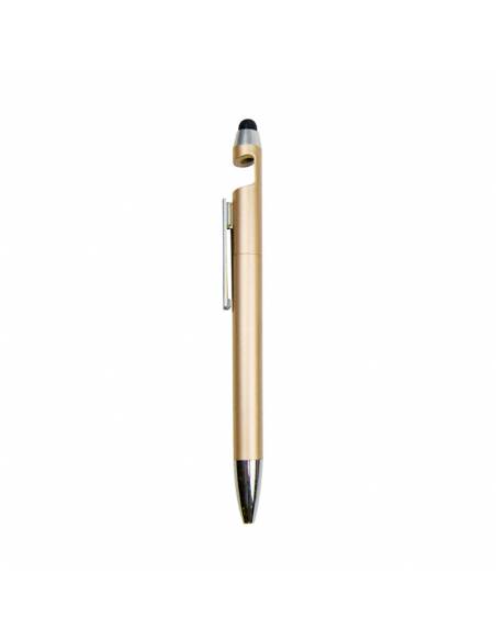 Bolígrafo sujeta móvil en dorado