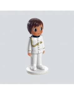 Figura niño Comunión traje coronel blanco. 7 cm.