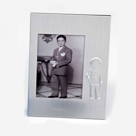 Portafotos de metal niño Comunión, detalles para invitados.