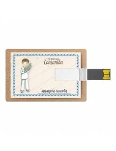 Tarjeta memoria USB, 16 GB, para comunión. Niño marinero con rama de olivo