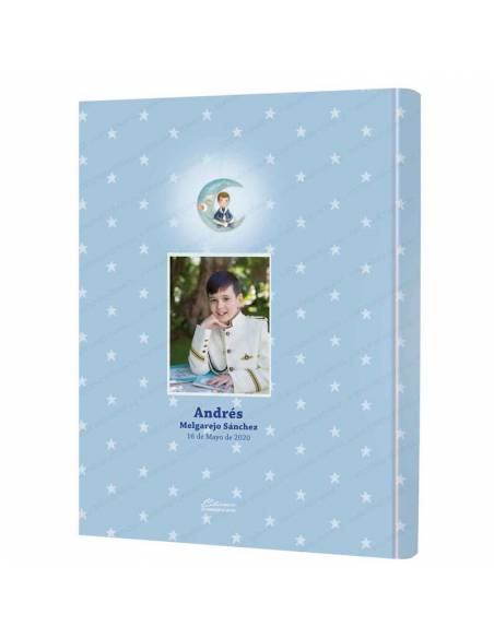 Contraportada personalizada con la fotografía del niño, libro para firmas Comunión.