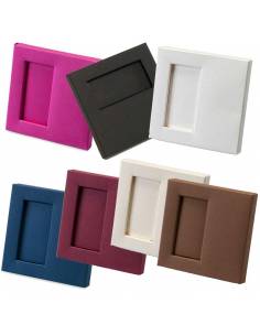 Cajas para 2 napolitanas, medidas: 10x10x1,5 cm. Disponible en varios colores.