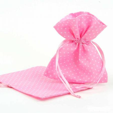 Bolsa topitos rosa 10x12 cm. Ideales para regalos pequeños.
