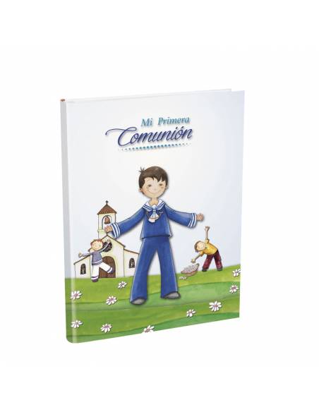 Libro  "Mi Primera Comunión" niño marinero con amigos