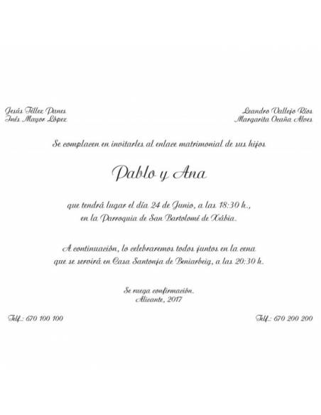 Invitación boda Edima Tradición 062