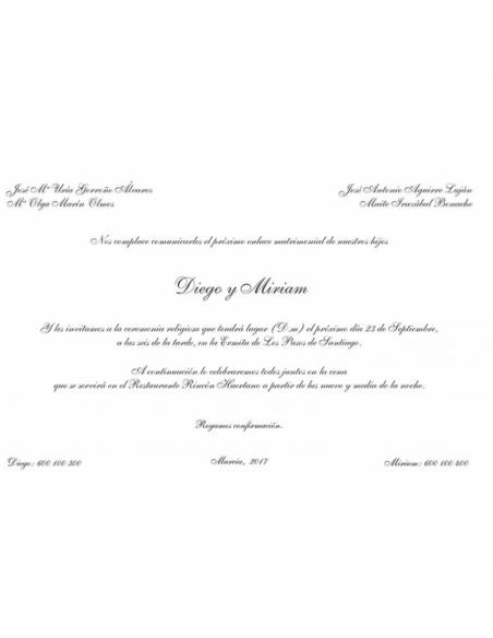 Invitación boda Edima Tradición 058