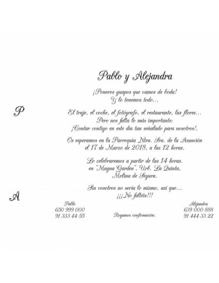 Invitación boda Edima Marina 206