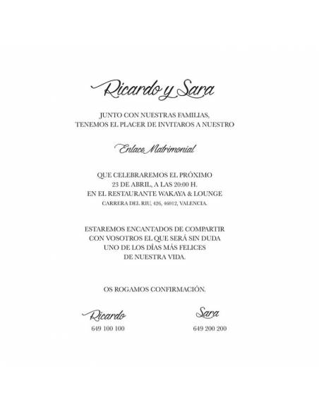 Invitación boda Edima Marina 725