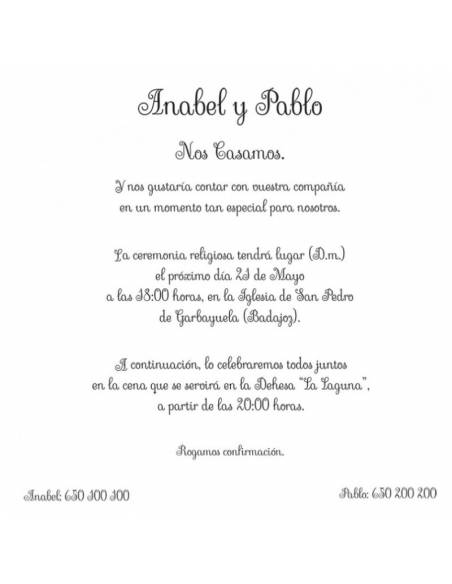 Invitación boda Edima Marina 723
