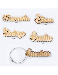 llaveros de madera recuerdo para Primera Comunión