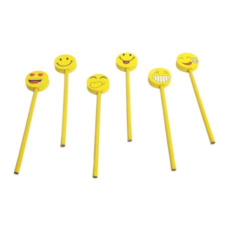 Lapices con goma emoticonos caritas sonrientes emoji