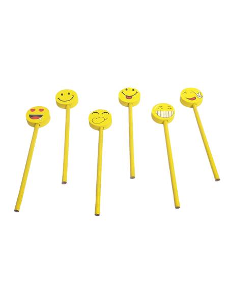 Lapices con goma emoticonos caritas sonrientes emoji