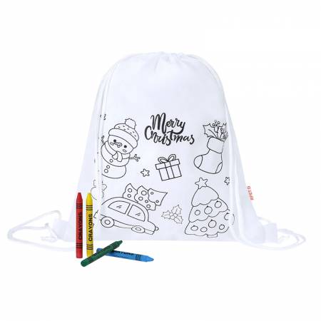 mochila navideña para colorear infantil con ceras