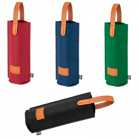 Bolsa de fieltro con asa para botella