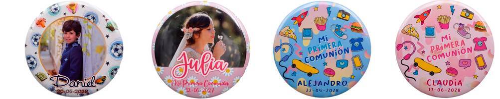 Chapas personalizadas para Primera Comunión | Cosas43